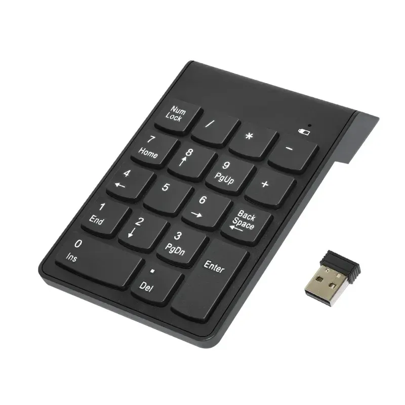 Clavier numérique filaire et sans fil 2,4 GHz à 18 touches, mini pavé numérique double mode avec récepteur USB, pavé numérique externe portable 4