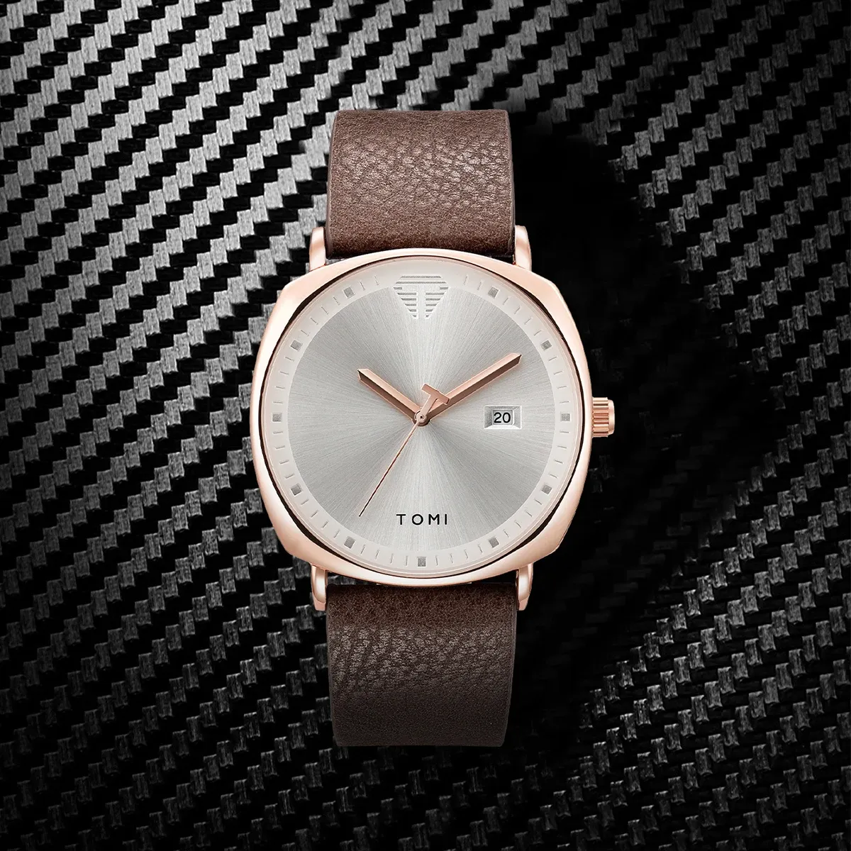 Montre pour homme minimaliste, mode sport, calendrier en cuir, montre à quartz décontractée TOMI 12