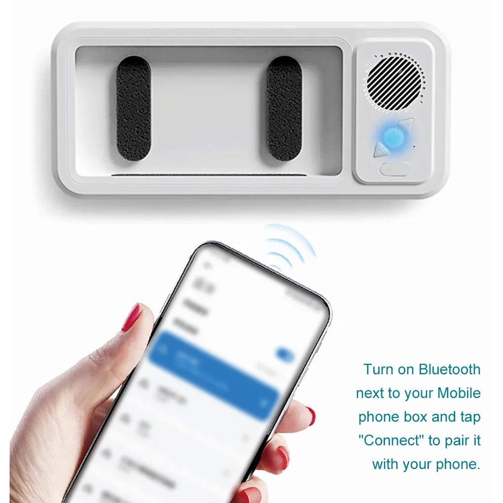Support étanche pour téléphone avec haut-parleur Bluetooth pour salle de bain, rotation à 360° et écran tactile 5