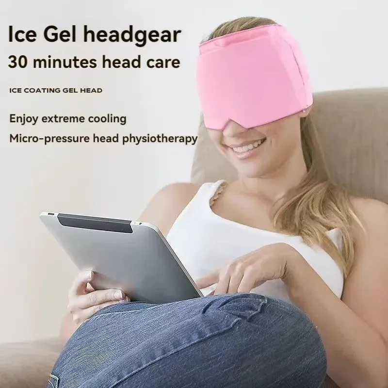 Chapeau de soulagement de la migraine à thérapie chaud/froid, masque oculaire et bonnet de gel pour soulager les maux de tête et la pression 6