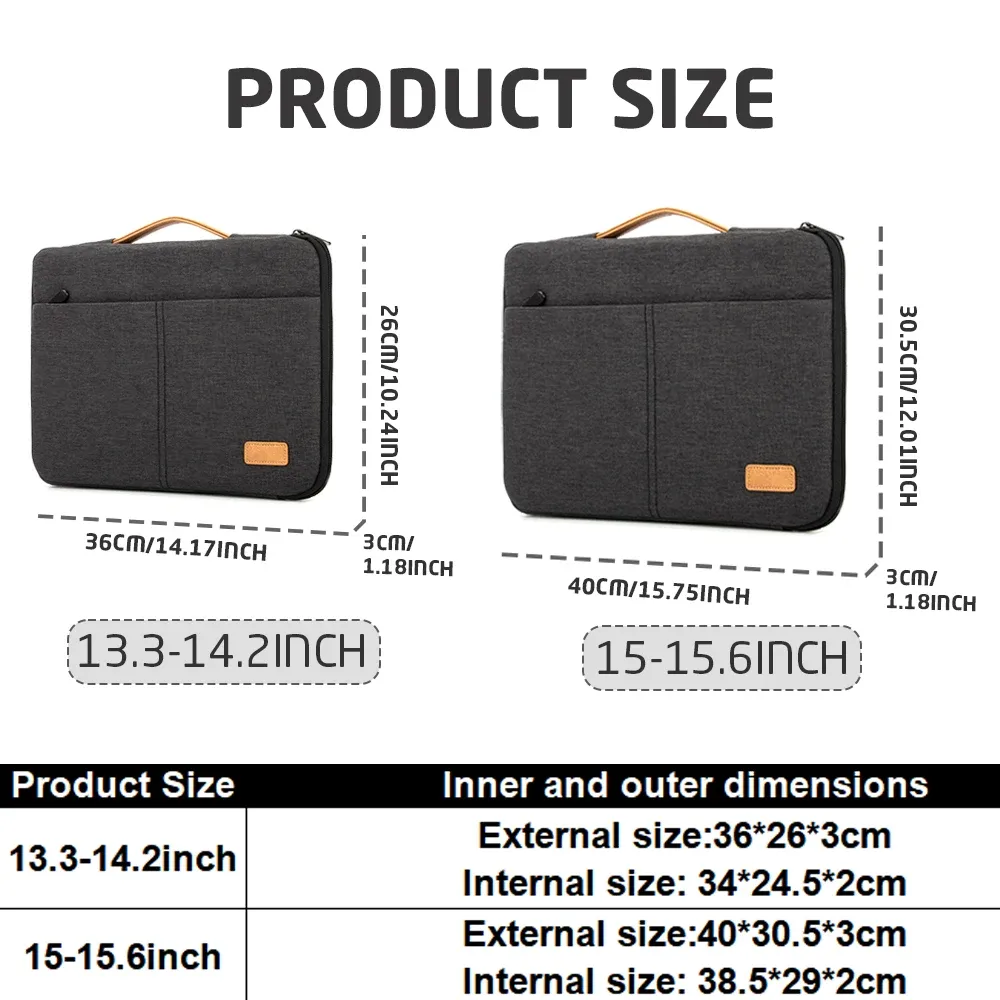 Housse de protection pour ordinateur portable 13,3 à 14,2 et 15 à 15,6 pouces, compatible MacBook Pro M3 Max, M2 et M1, sac de transport fin pour homme et femme 2