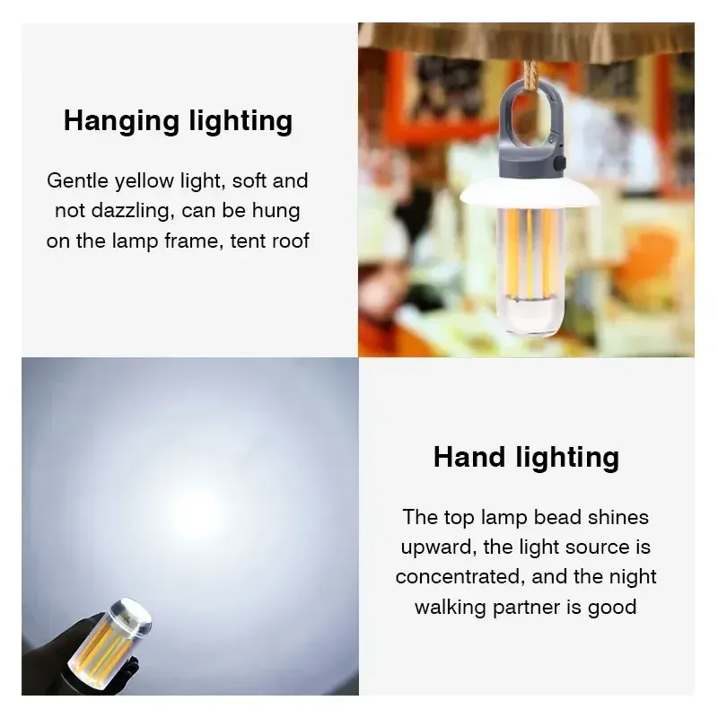 Lampe de poche LED rechargeable et portable, étanche, 5 modes d'éclairage, idéale pour le camping et le travail en extérieur 3