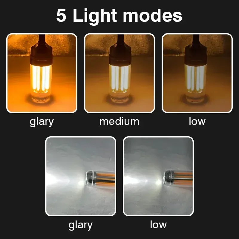 Lampe de poche LED rechargeable et portable, étanche, 5 modes d'éclairage, idéale pour le camping et le travail en extérieur 2