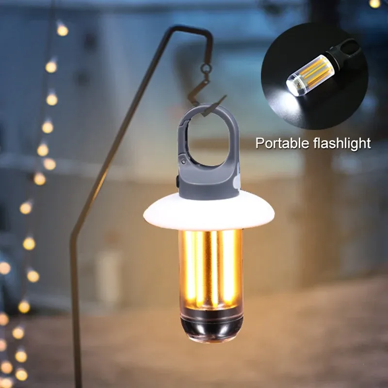 Lampe de poche LED rechargeable et portable, étanche, 5 modes d'éclairage, idéale pour le camping et le travail en extérieur
