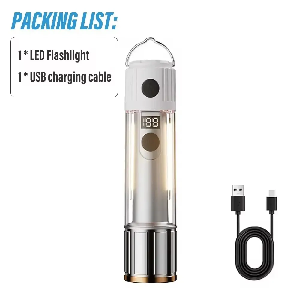 Lampe de poche LED rechargeable et portable, étanche, 5 modes d'éclairage, idéale pour le camping et le travail en extérieur 9