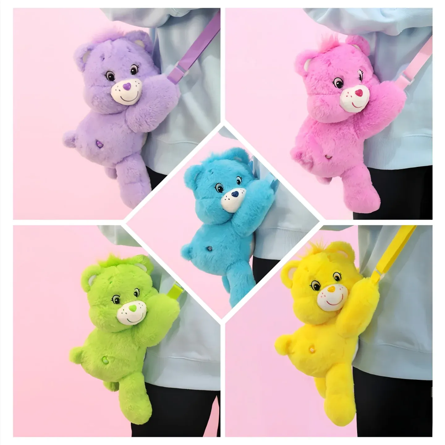 Sac bandoulière en peluche Care Bears 3D 30 cm, design Kawaii en forme d'ours 2