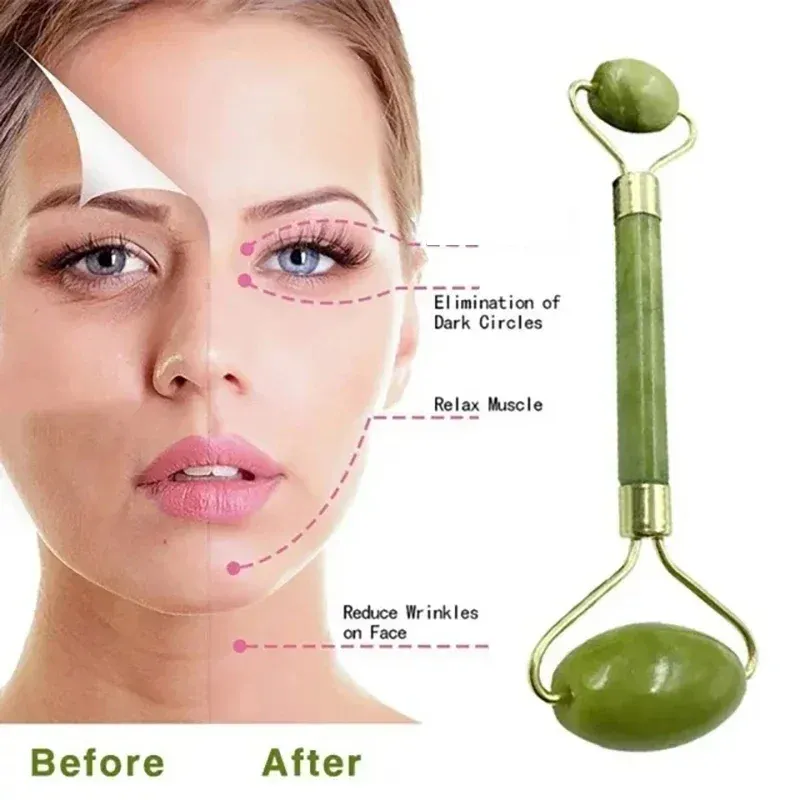 Rouleau de jade naturel anti-rides pour le visage et le corps, outil de beauté et de soin de la peau 2