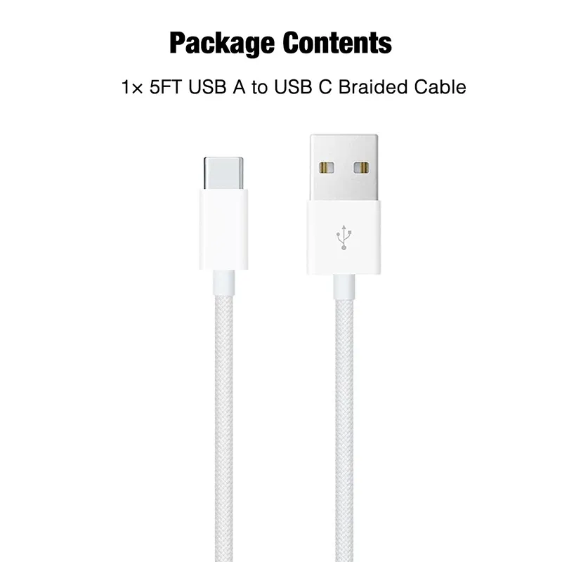 Câble de charge rapide USB vers USB-C, vue d'ensemble