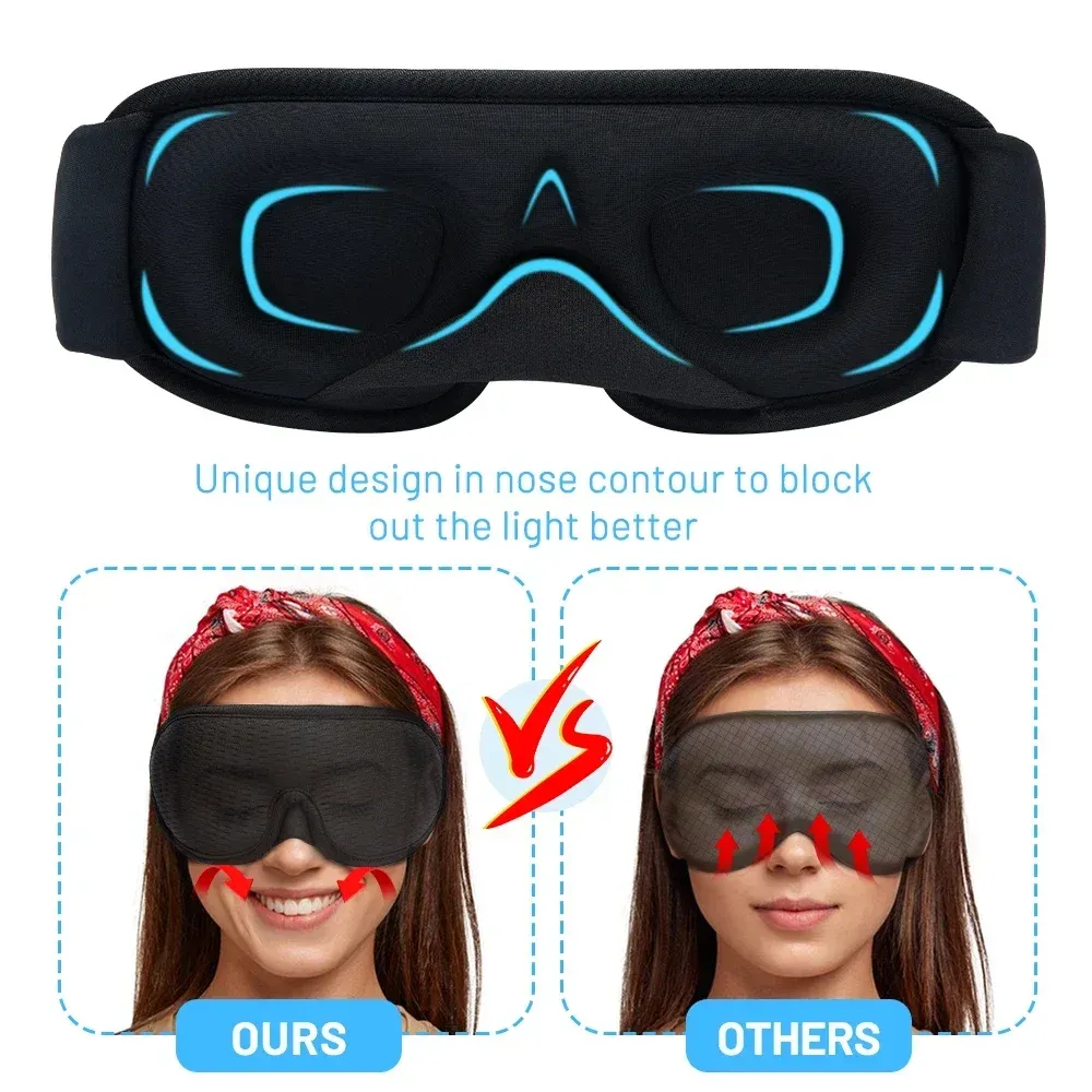 Masque de sommeil 3D occultant pour les yeux, doux et respirant, idéal pour le voyage 6