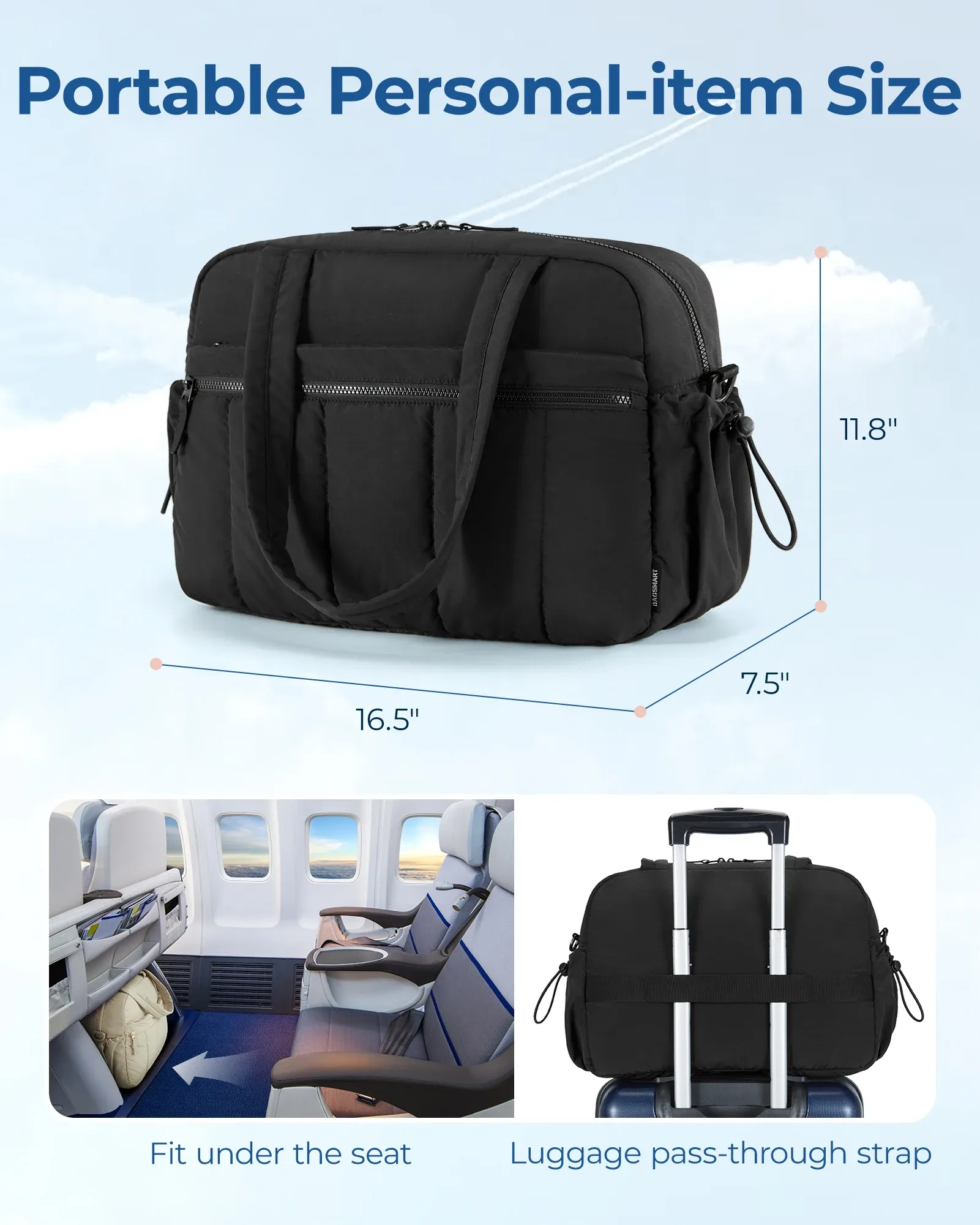 BAGSMART Sac de voyage pour femme à bandoulière, grande capacité, idéal pour le week-end et le sport 2
