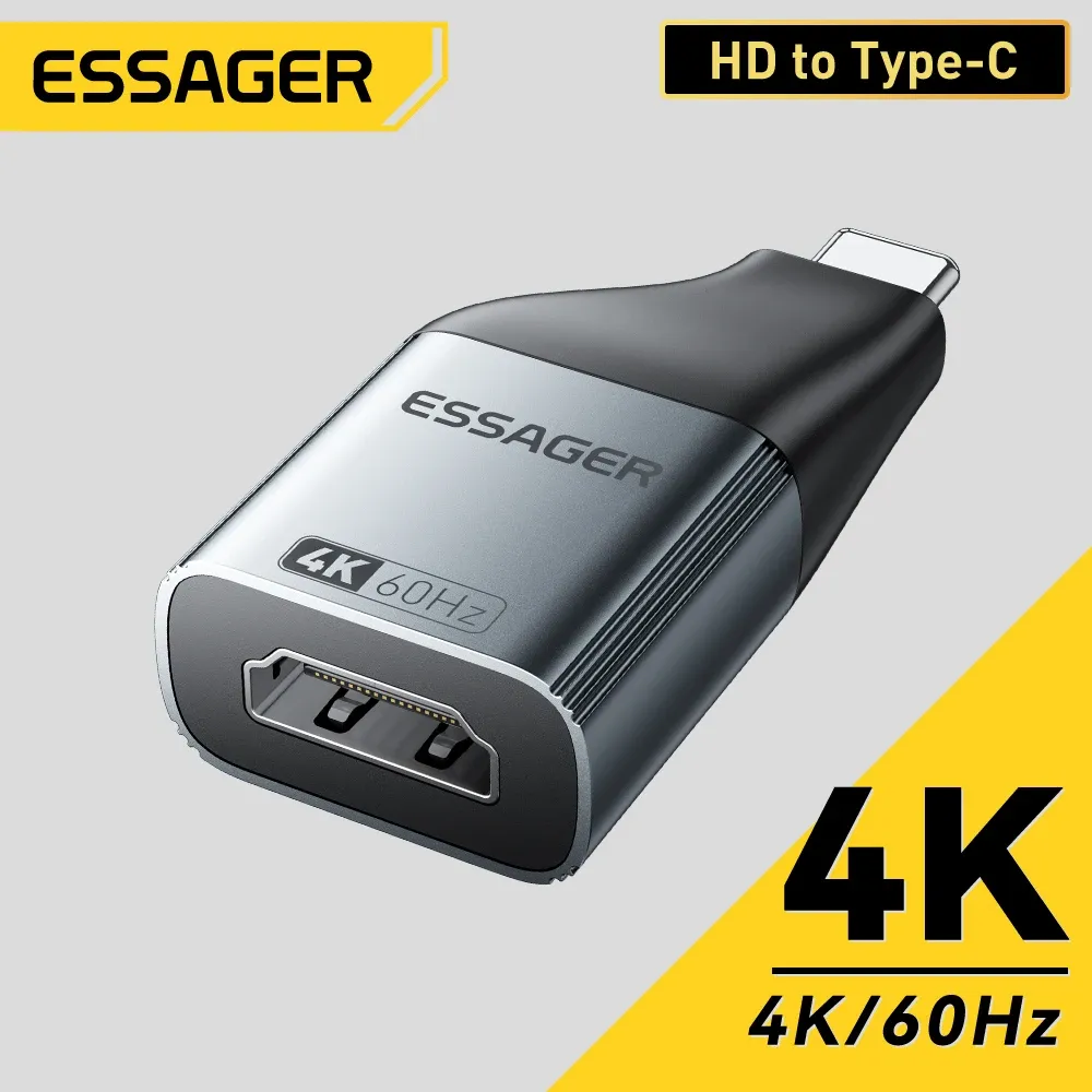 Essager – Adaptateur USB-C vers HDMI, Mini DisplayPort et VGA, convertisseur vidéo HD 4K @ 120 Hz, 8K @ 60 Hz, pour MacBook et box TV