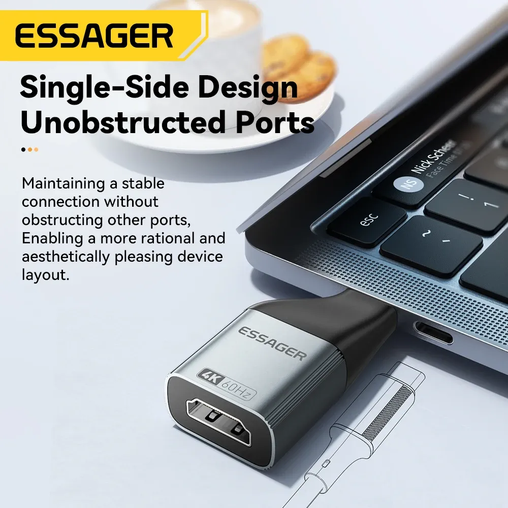 Essager – Adaptateur USB-C vers HDMI, Mini DisplayPort et VGA, convertisseur vidéo HD 4K @ 120 Hz, 8K @ 60 Hz, pour MacBook et box TV 3