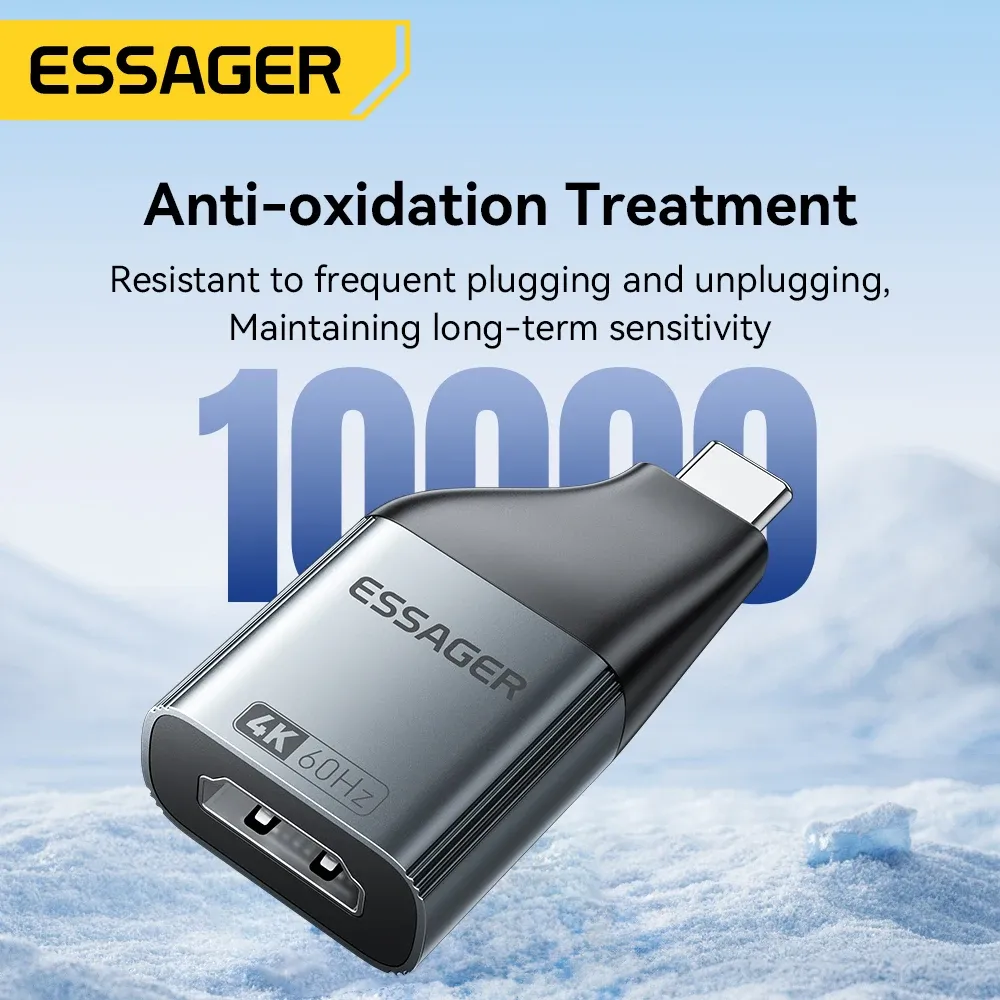 Essager – Adaptateur USB-C vers HDMI, Mini DisplayPort et VGA, convertisseur vidéo HD 4K @ 120 Hz, 8K @ 60 Hz, pour MacBook et box TV 4