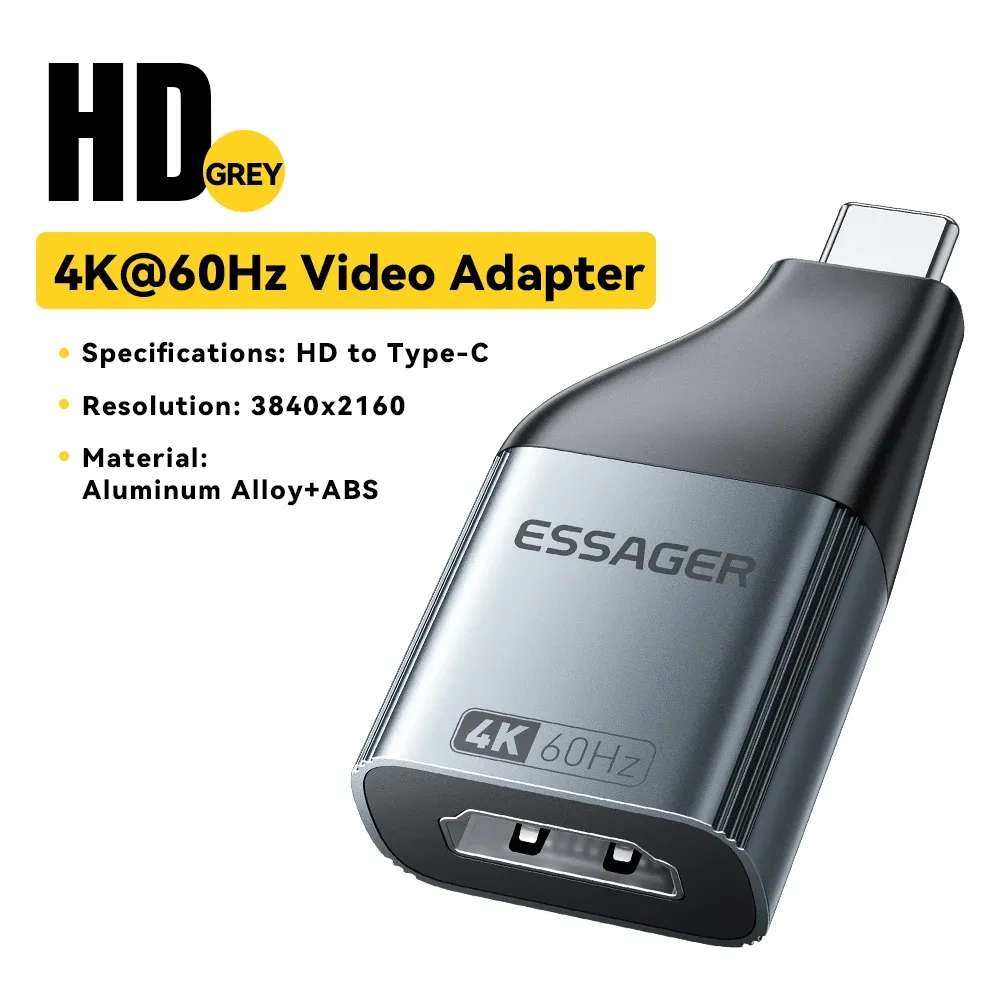Essager – Adaptateur USB-C vers HDMI, Mini DisplayPort et VGA, convertisseur vidéo HD 4K @ 120 Hz, 8K @ 60 Hz, pour MacBook et box TV 11