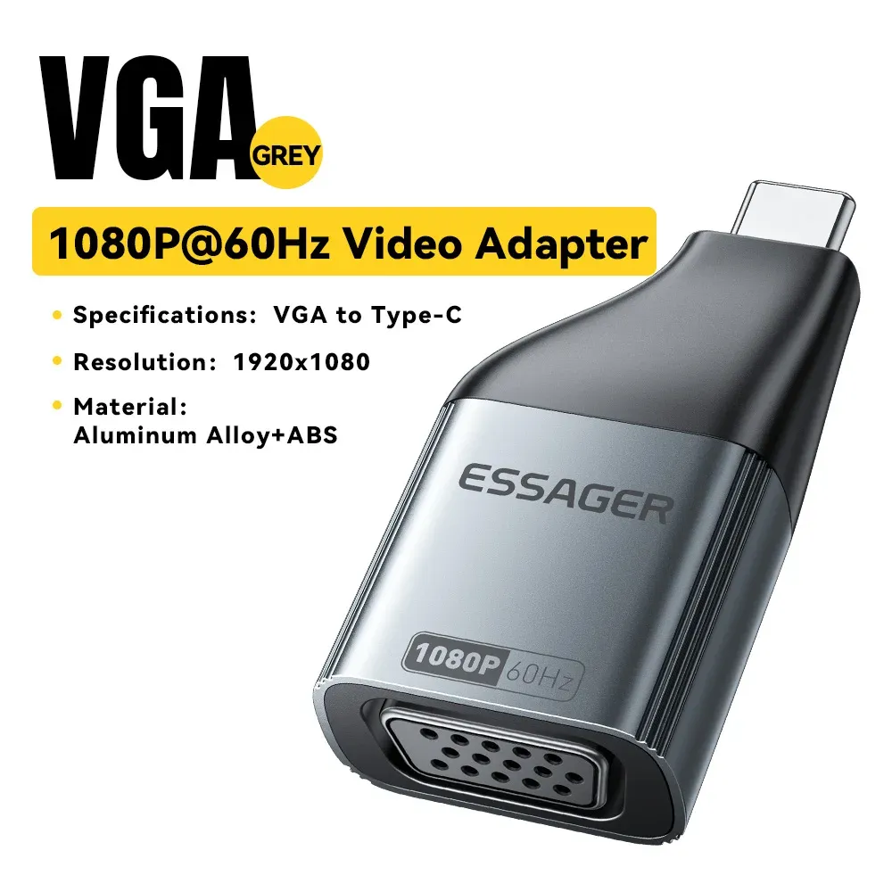 Essager – Adaptateur USB-C vers HDMI, Mini DisplayPort et VGA, convertisseur vidéo HD 4K @ 120 Hz, 8K @ 60 Hz, pour MacBook et box TV 7