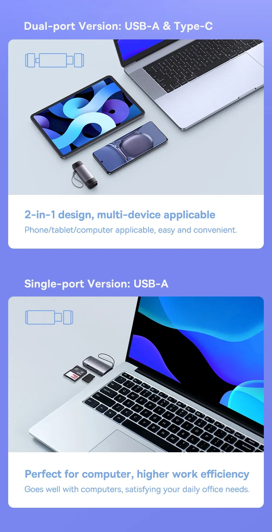 Version double port USB-A et Type-C