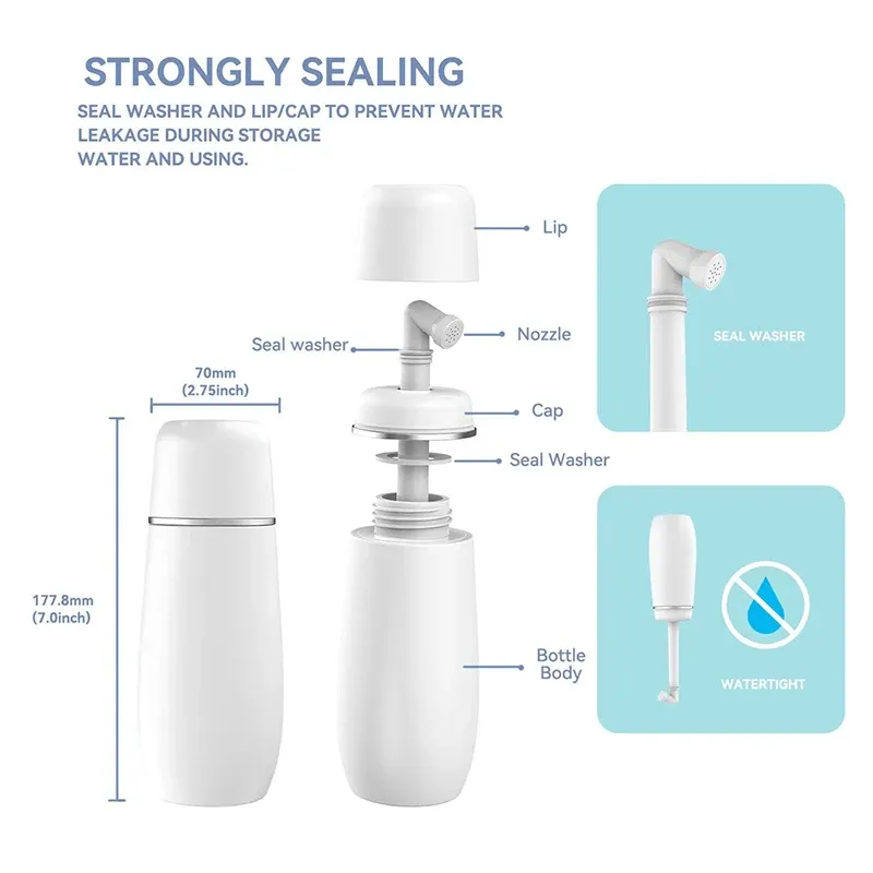 Bidet portable de voyage 400 ml avec buse de pulvérisation pour l'hygiène et les soins personnels 2