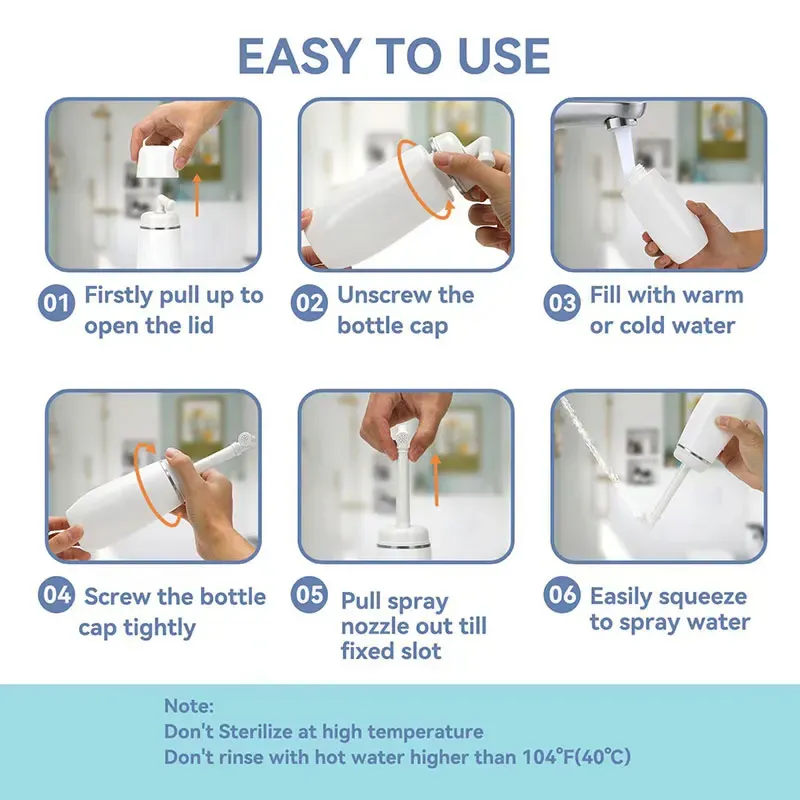 Bouteille de bidet de voyage, vue complémentaire
