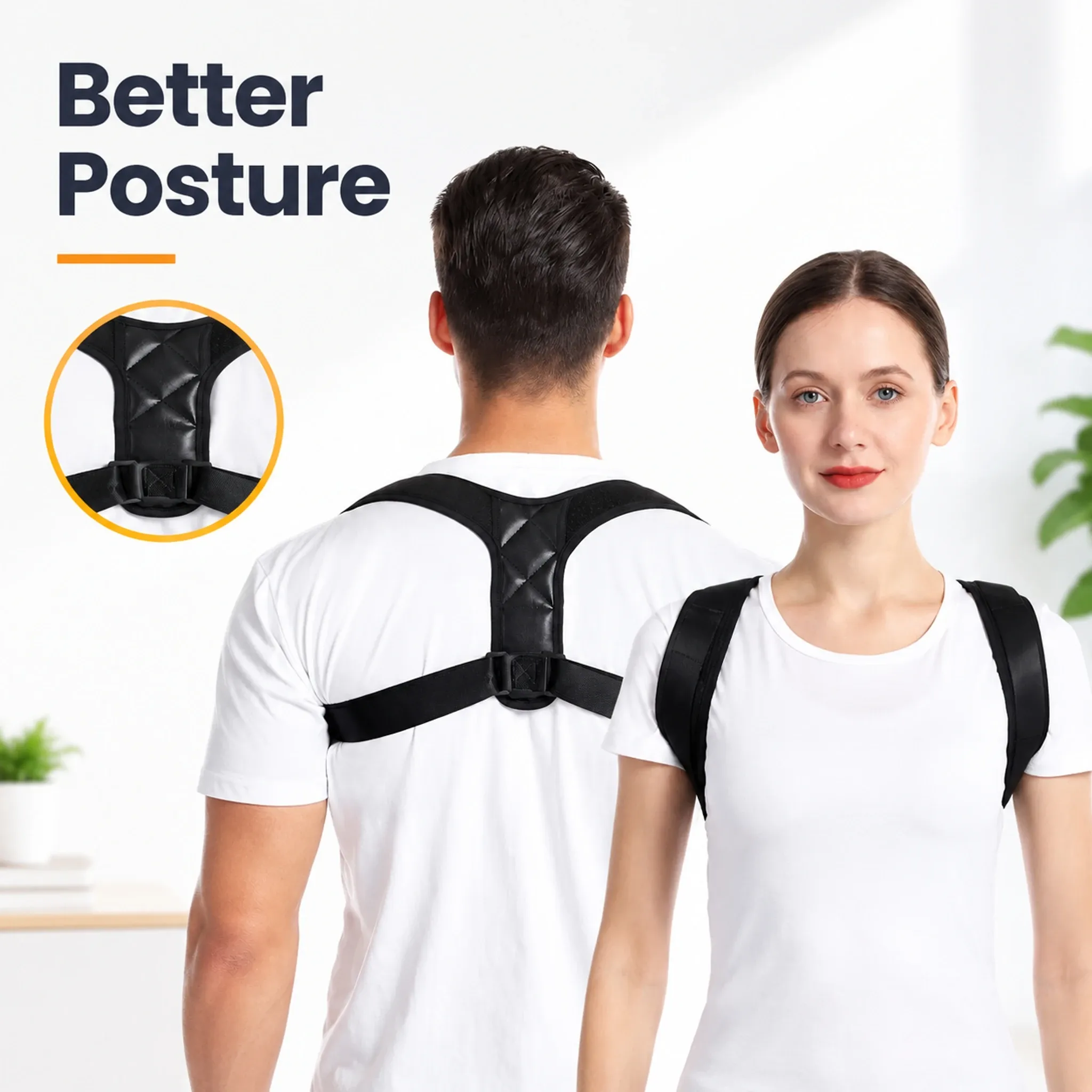 Correcteur de posture pour adultes, homme et femme : soutien des épaules et entraînement au maintien assis 2