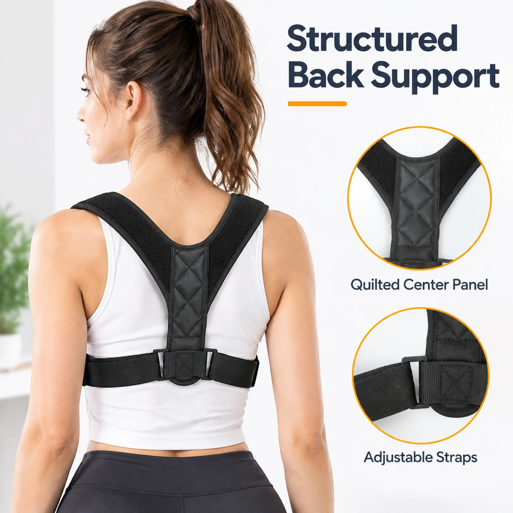 Correcteur de posture pour adultes, homme et femme : soutien des épaules et entraînement au maintien assis
