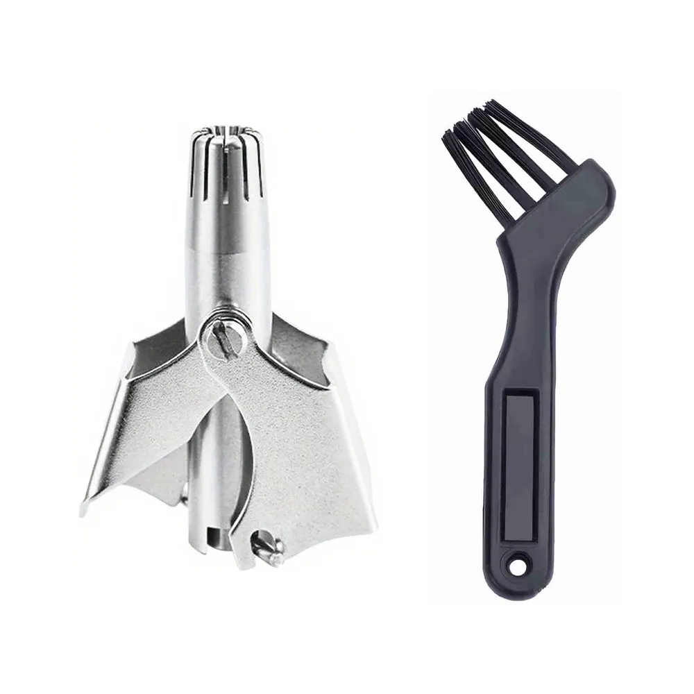 Brangdy Tondeuse à Nez Manuelle pour Hommes en Acier Inoxydable, Mécanique et Lavable, avec Brosse de Nettoyage 7