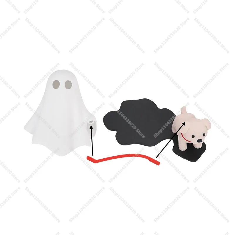 Veilleuse LED fantôme avec figurine de chien, lampe décorative d'Halloween à lumière chaude 6