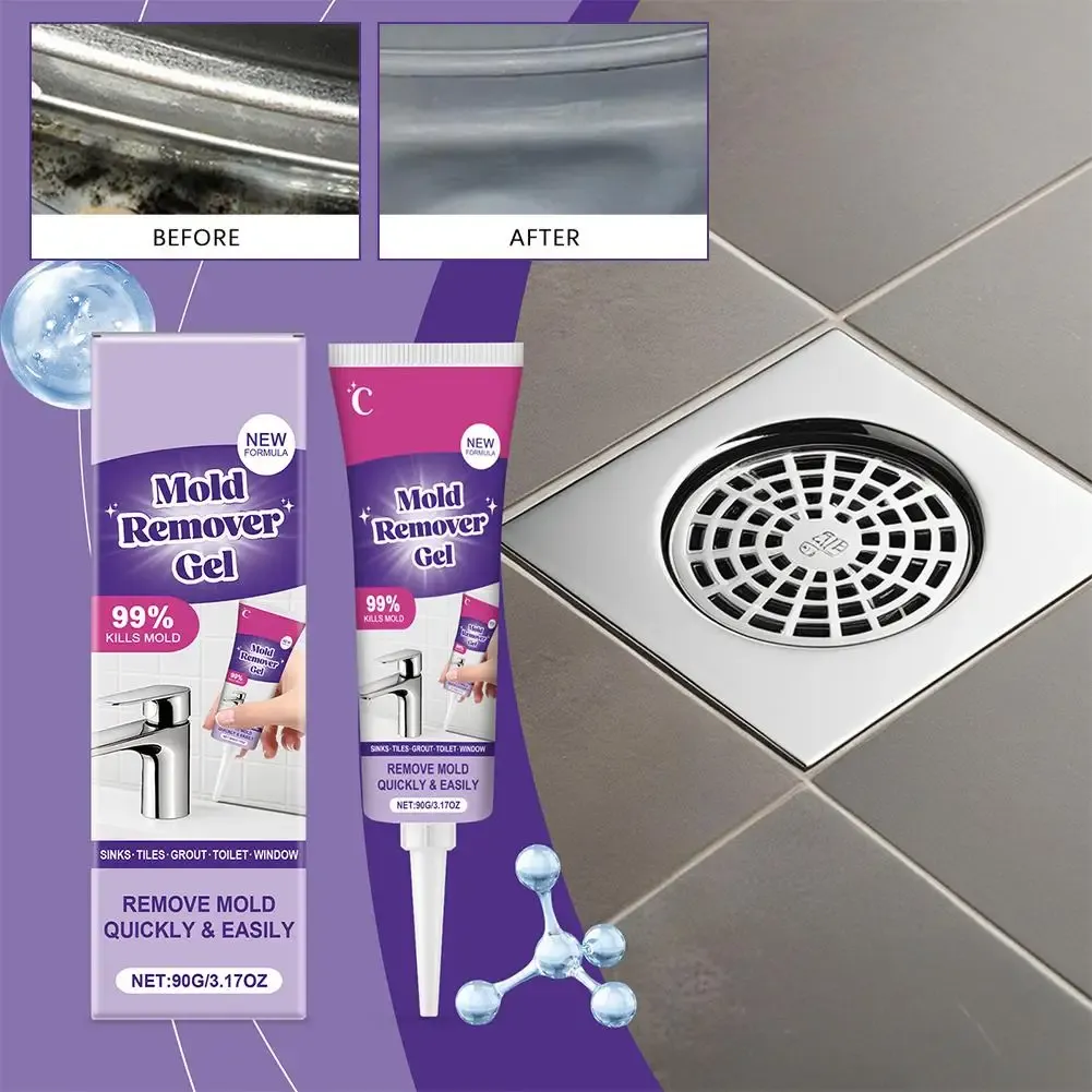 Nettoyage de salle de bains avec le gel anti-moisissures