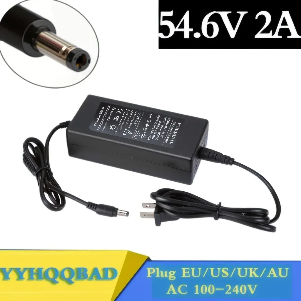 Chargeur 54,6 V 2 A pour batterie Li-ion 48 V 13S avec connecteur CC, compatible batterie lithium pour vélo électrique - Image 1