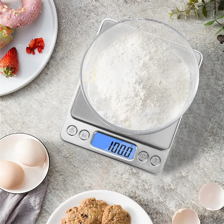 Balance de cuisine numérique 3000 g / 0,1 g avec écran LCD, mini balance de poche pour bijoux et aliments, usage domestique - Image 1