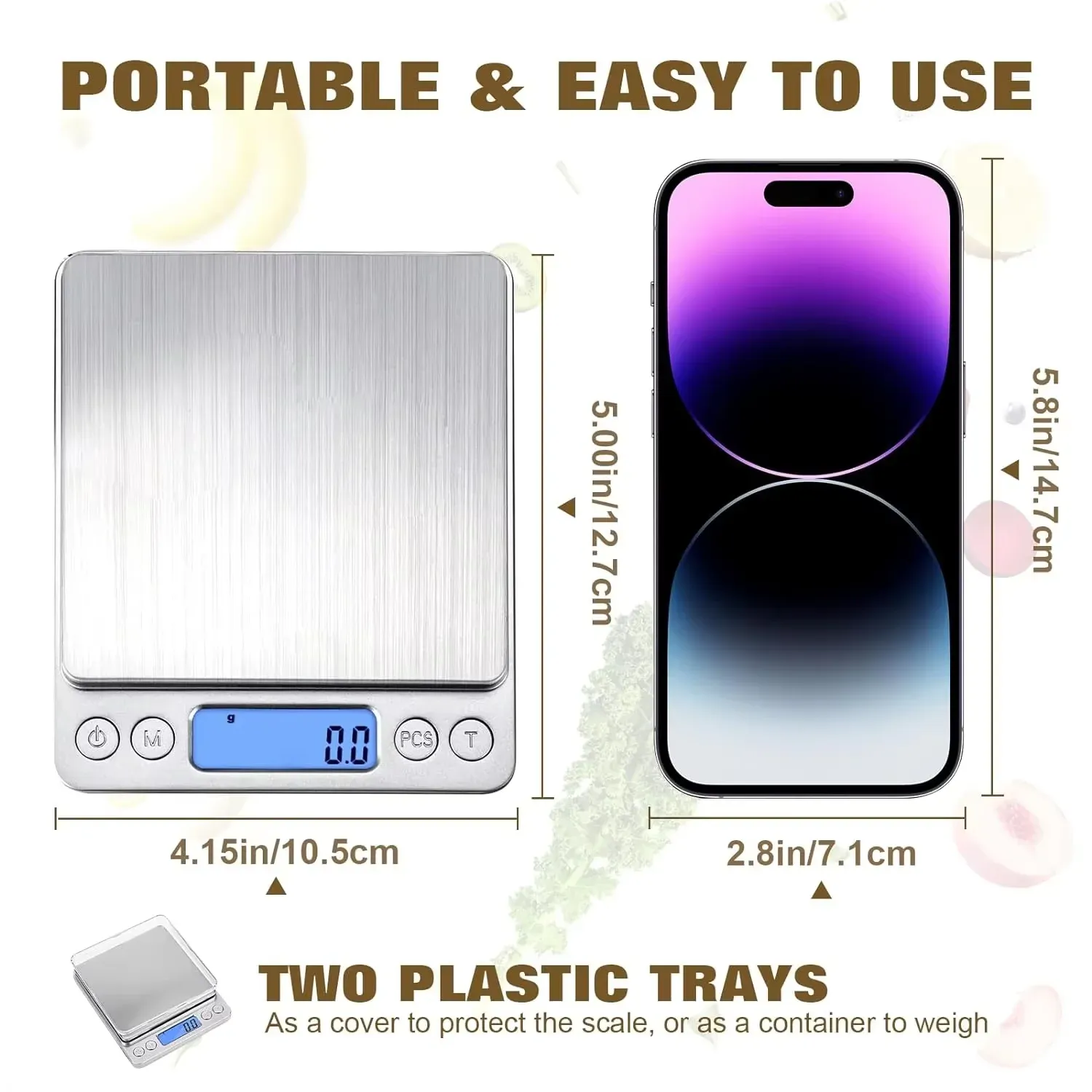 Balance de cuisine numérique 3000 g / 0,1 g avec écran LCD, mini balance de poche pour bijoux et aliments, usage domestique 4