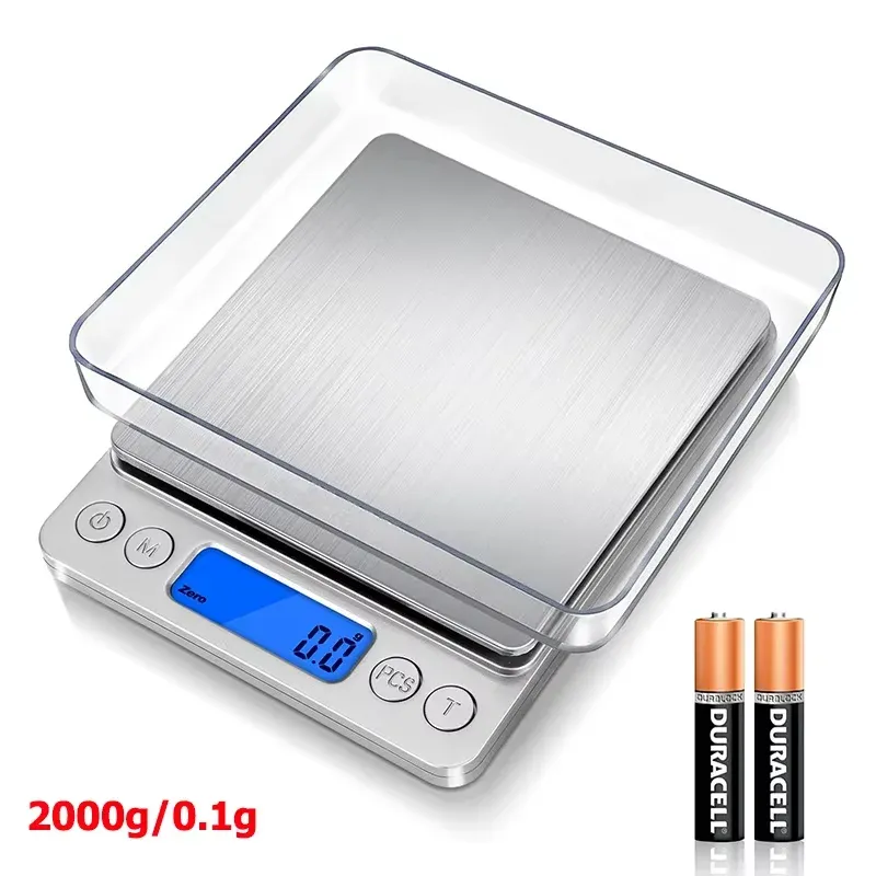 Balance de cuisine numérique 3000 g / 0,1 g avec écran LCD, mini balance de poche pour bijoux et aliments, usage domestique 7