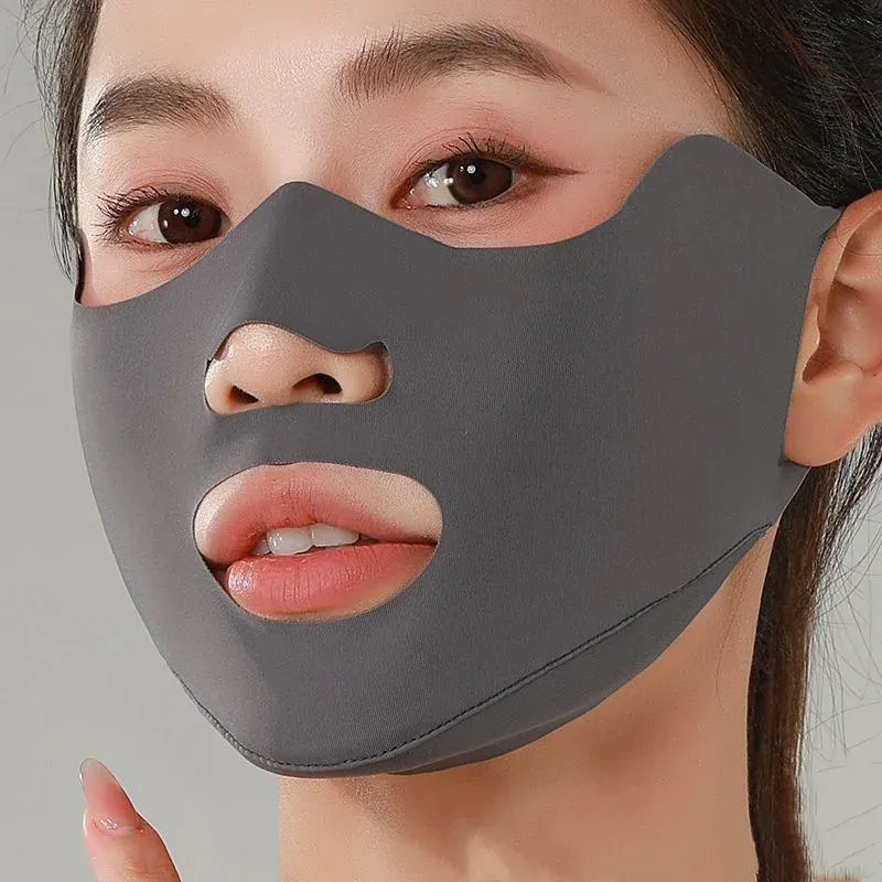 Masque de protection solaire anti-UV en soie glacée, respirant et lavable, pour le cyclisme, avec protection anti-poussière et couverture des coins des yeux