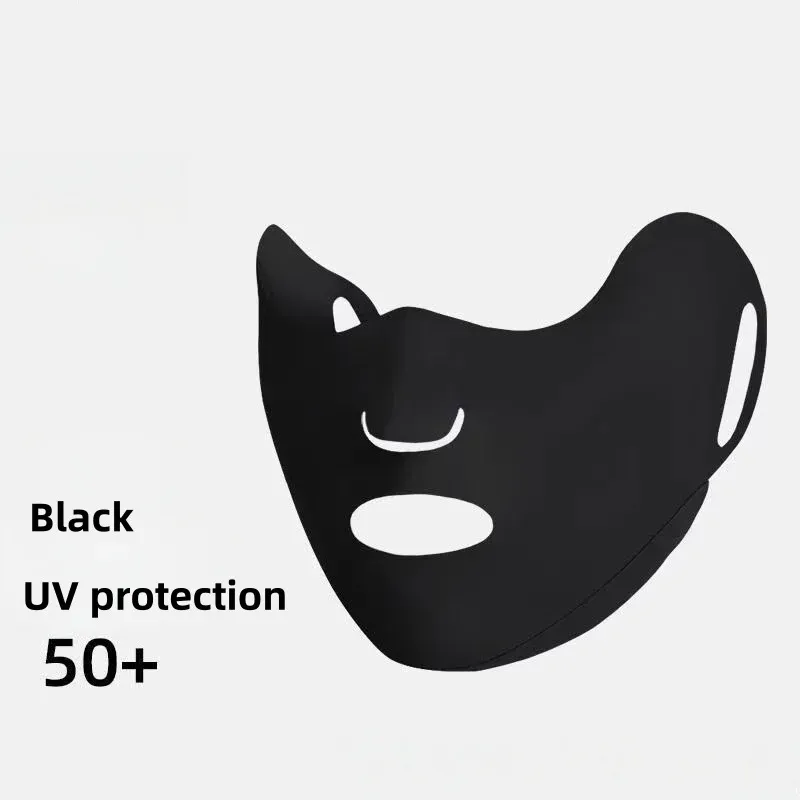 Masque de protection solaire anti-UV en soie glacée, respirant et lavable, pour le cyclisme, avec protection anti-poussière et couverture des coins des yeux 6