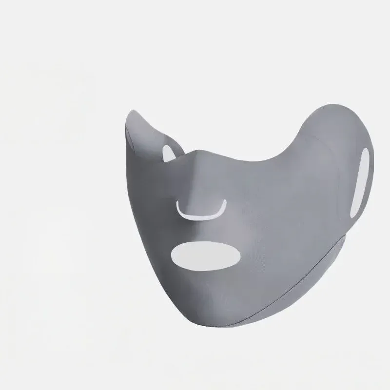 Masque de protection solaire anti-UV en soie glacée, respirant et lavable, pour le cyclisme, avec protection anti-poussière et couverture des coins des yeux 8