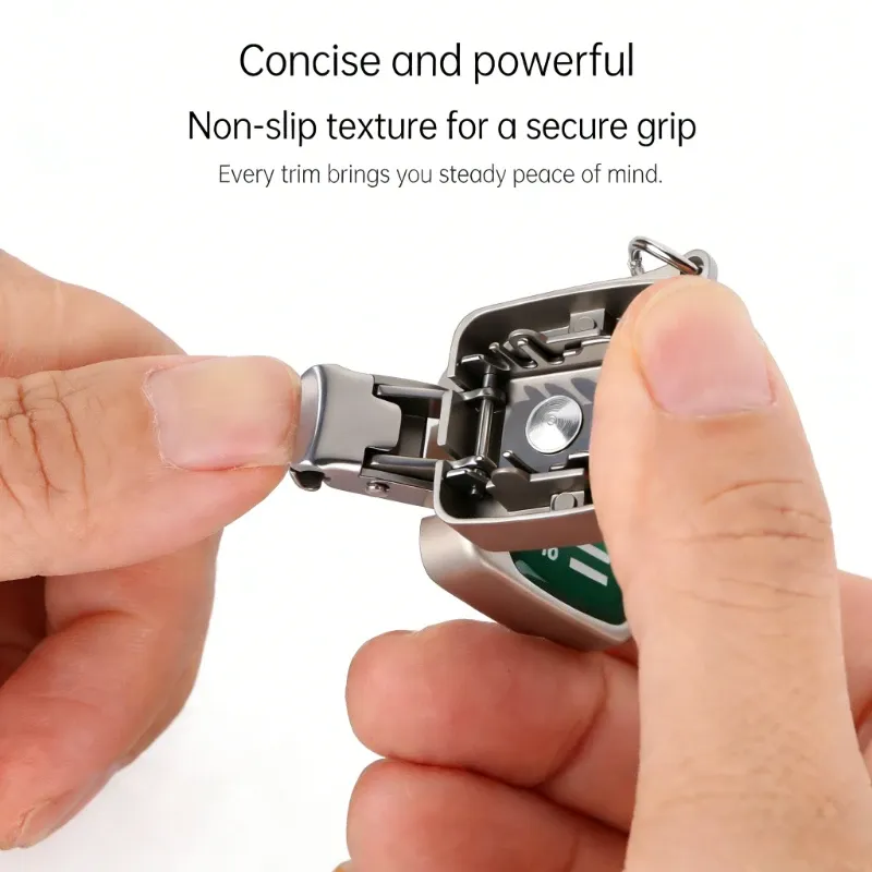 Coupe-ongles compact et portable en acier inoxydable avec rangement et angle de lame 6
