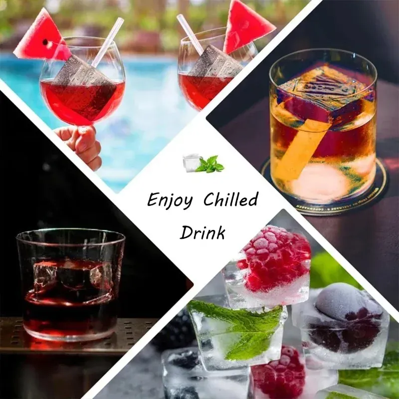 Moule à glaçons sphériques en silicone empilable, qualité alimentaire et réutilisable, pour whisky et cocktails 6