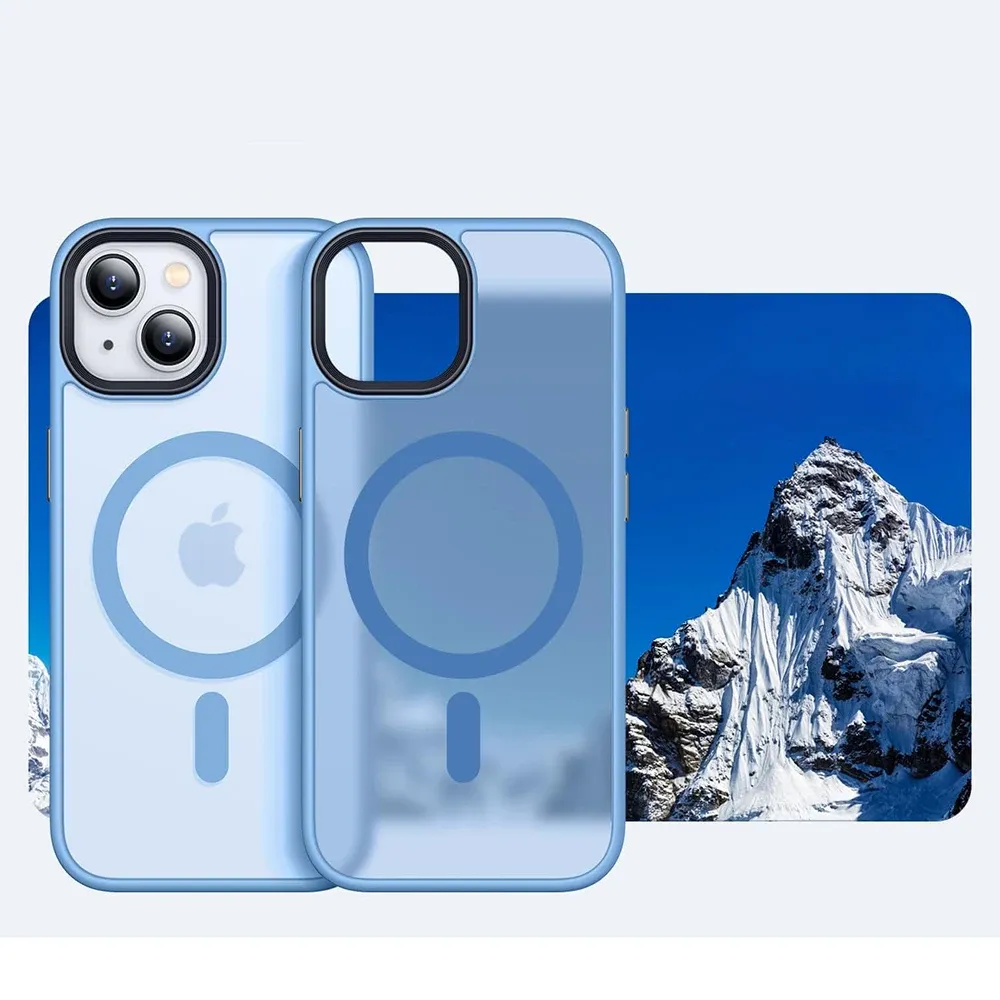 Coque magnétique antichoc de luxe pour iPhone 16, 15, 14, 13, 12 et 11 (Pro, Pro Max, Plus), compatible charge sans fil, finition mate 2