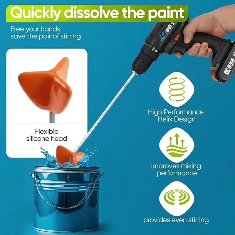 Agitateur en silicone de type perceuse pour peinture