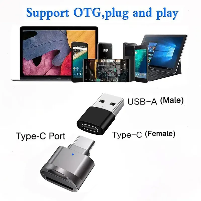 Adaptateur USB-C connecté à un smartphone pour transférer des fichiers