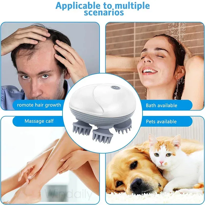 Masseur électrique pour cuir chevelu, appareil vibrant à pétrissage, soins de santé pour épaules, cou, jambes et bras, massage des tissus profonds, masseur pour animaux de compagnie et chats 2