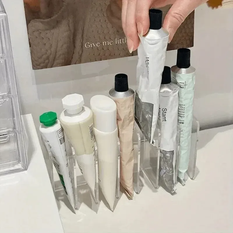Organisateur de cosmétiques transparent en plastique à 7 compartiments, support de maquillage multifonctionnel - Image 1