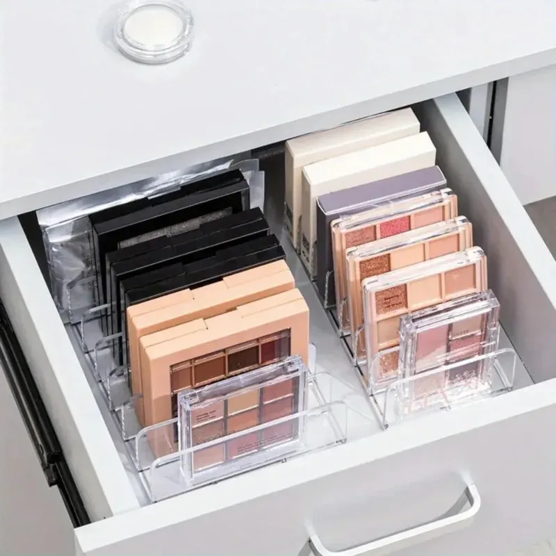 Organisateur de cosmétiques transparent en plastique à 7 compartiments, support de maquillage multifonctionnel 6