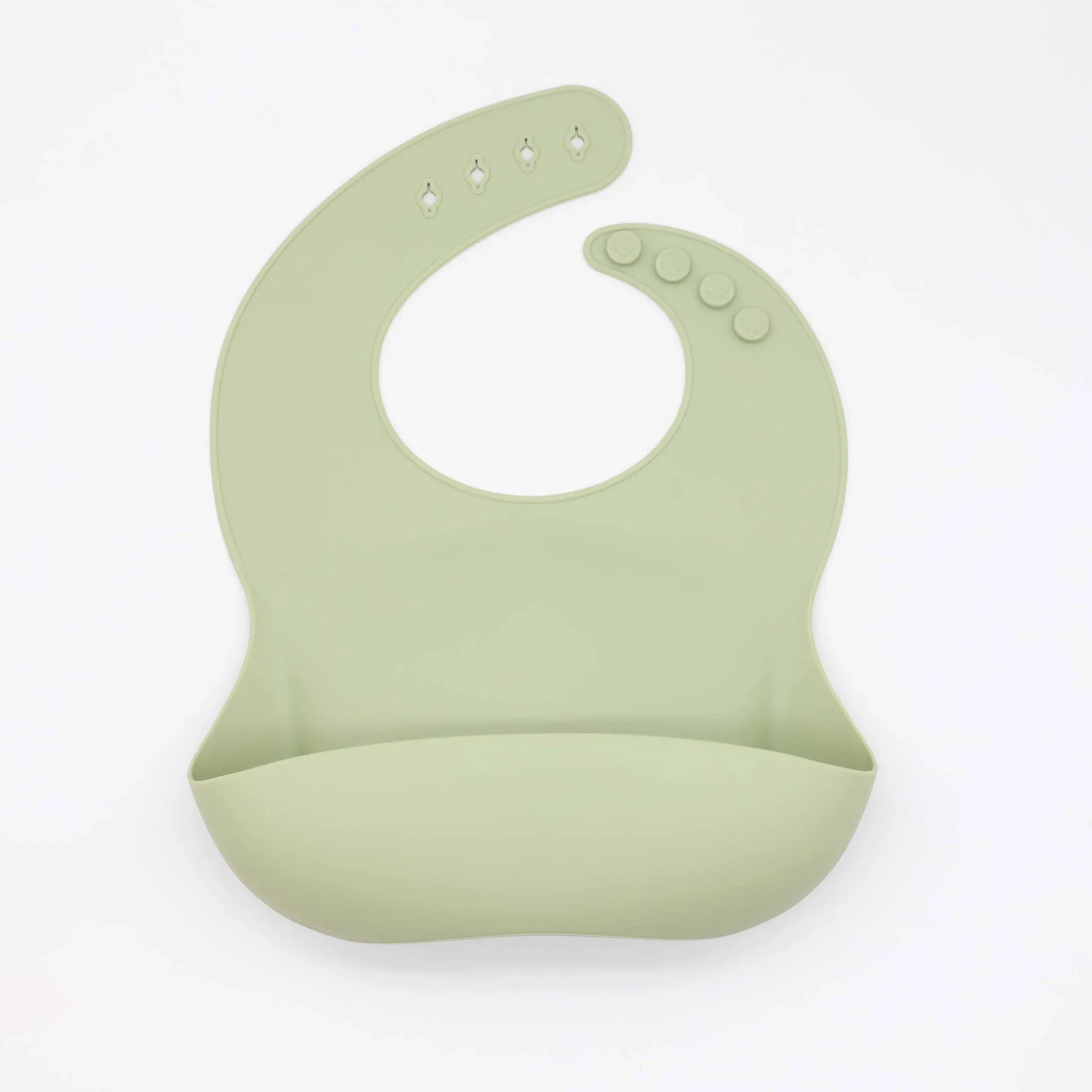 Bavoir en silicone de qualité alimentaire avec récupérateur de miettes, réglage tridimensionnel multi-étapes, facile à nettoyer 9
