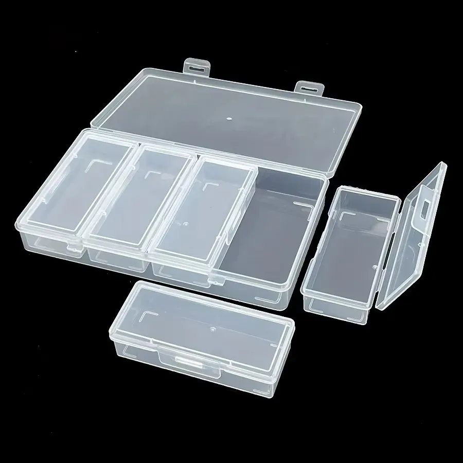 Boîte de rangement transparente en plastique avec 4 séparateurs réglables, organisateur pour fournitures d'artisanat et de couture à compartiments amovibles - Image 1