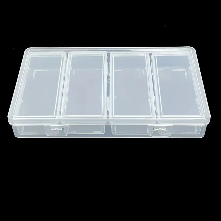 Boîte de rangement transparente en plastique avec 4 séparateurs réglables, organisateur pour fournitures d'artisanat et de couture à compartiments amovibles 4