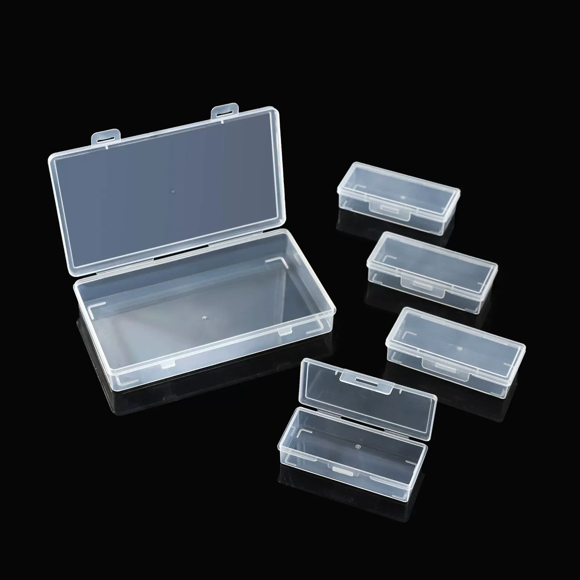 Boîte de rangement transparente en plastique avec 4 séparateurs réglables, organisateur pour fournitures d'artisanat et de couture à compartiments amovibles 6