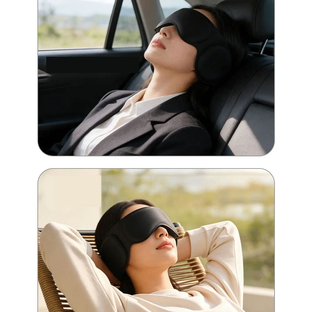 Masque de sommeil 3D lesté avec cache-oreilles anti-bruit pour dormeurs latéraux 6