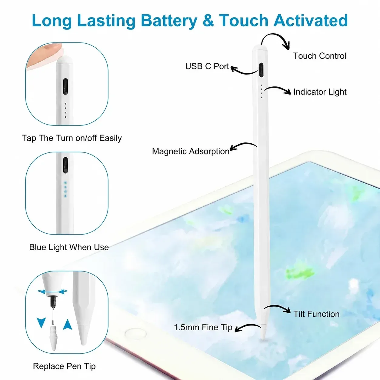 Stylet capacitif élégant pour tablette Android