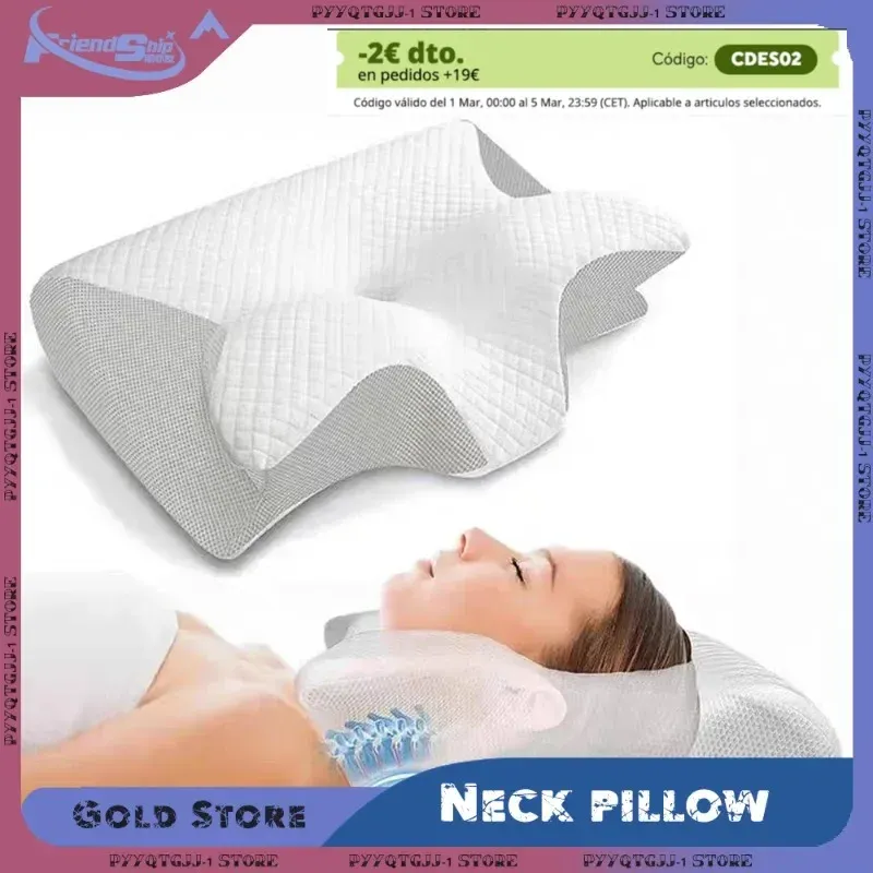 Oreiller papillon en mousse à mémoire de forme, soutien cervical et confort du sommeil 2