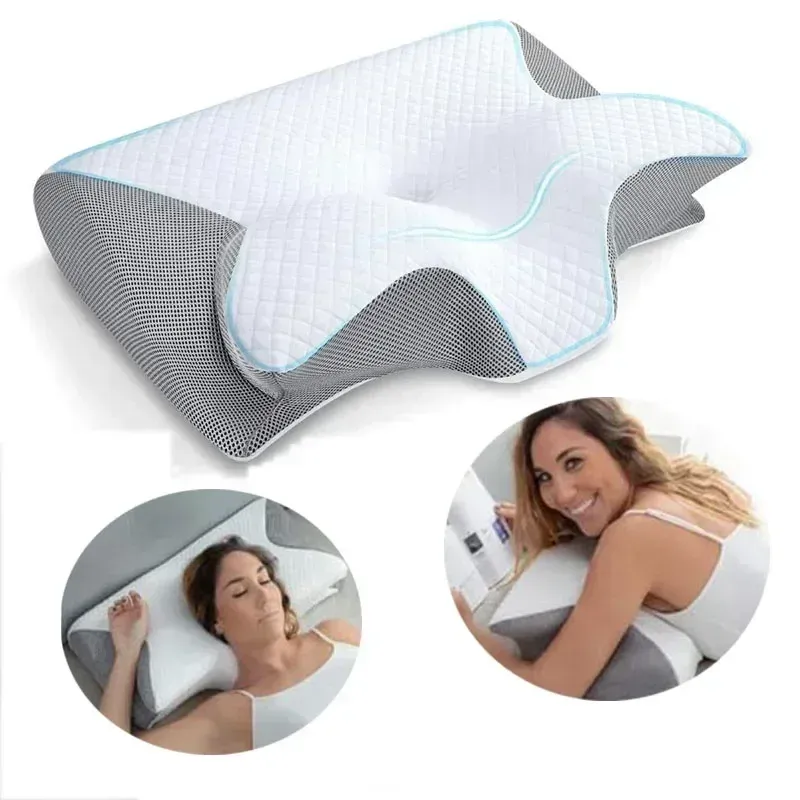 Oreiller papillon, détail de la forme ergonomique